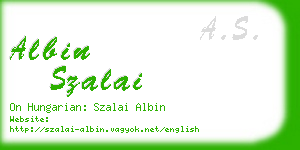 albin szalai business card